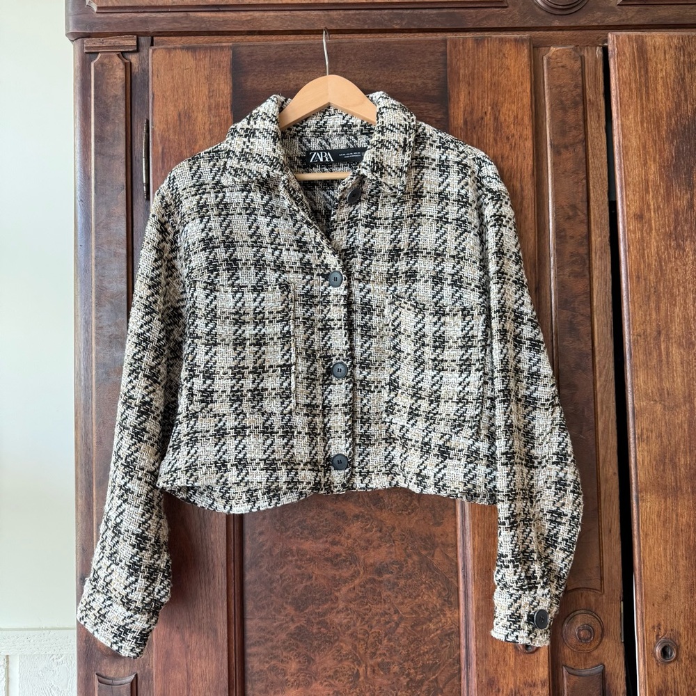 Zara Cropped Tweed Jacket
